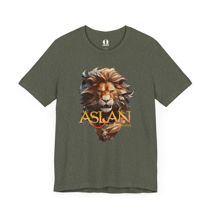 Aslan In On The Move military green unisex T-shirt