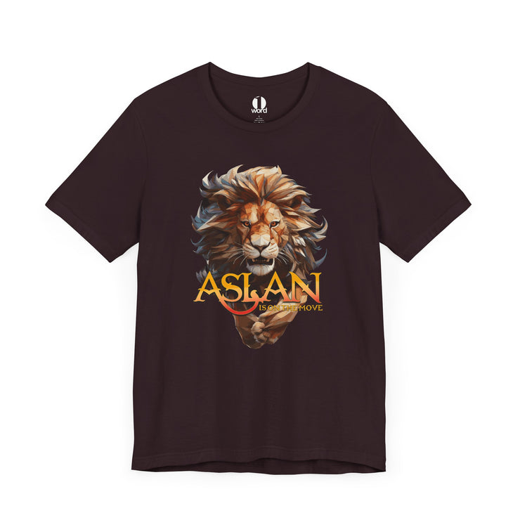 Aslan In On The Move oxblood black unisex T-shirt