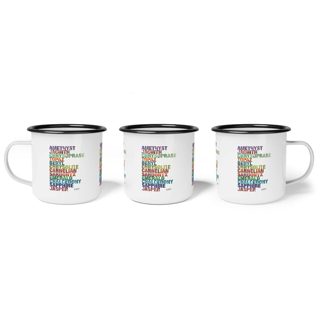 Celestial City Gemstones (Revelation 21:19–20) – Enamel Camp Cup (12oz)