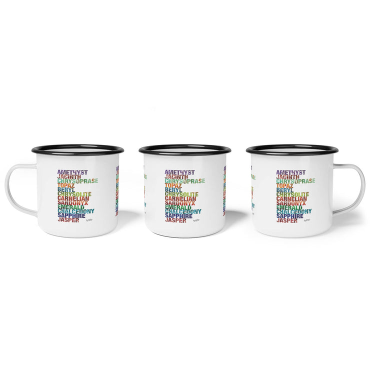 Celestial City Gemstones (Revelation 21:19–20) – Enamel Camp Cup (12oz)