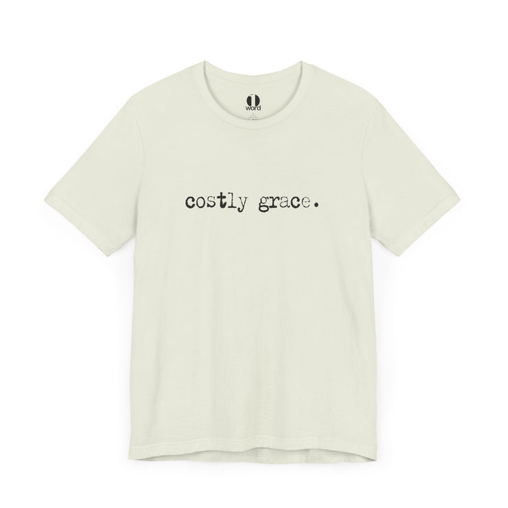Citron T-shirt with Costly Grace design from Deitrich Bonhoeffer quote