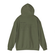 Military green hoodie with Costly Grace design from Deitrich Bonhoeffer quote