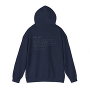 Navy blue hoodie with Costly Grace design from Deitrich Bonhoeffer quote