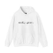 White hoodie with Costly Grace design from Deitrich Bonhoeffer quote