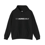 Black hoodie with Disagree Agreeably graphic