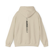 Sand hoodie with Disagree Agreeably graphic