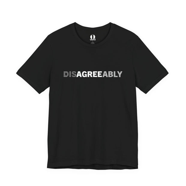 Black T-shirt with Disagree Agreeably graphic