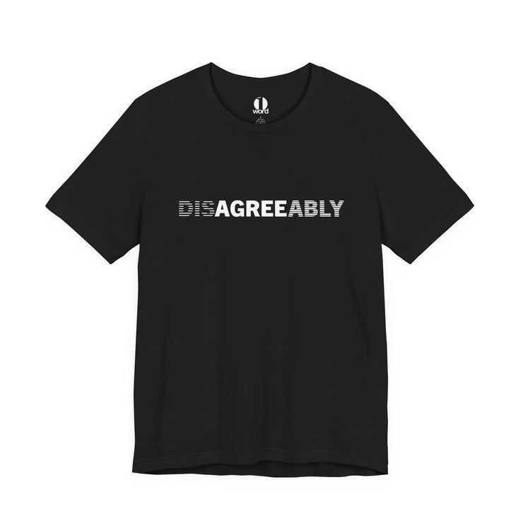 Black T-shirt with Disagree Agreeably graphic