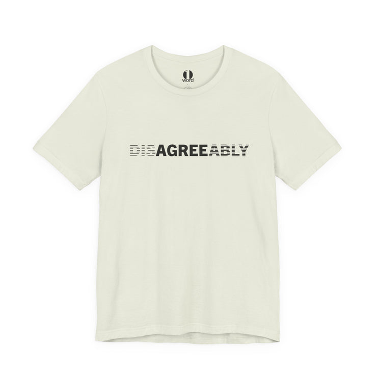 Cream T-shirt with Disagree Agreeably graphic