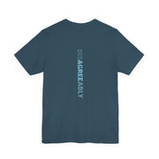 Deep teal T-shirt with Disagree Agreeably graphic