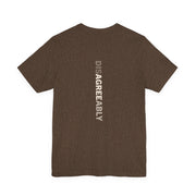 Heather brown T-shirt with Disagree Agreeably graphic