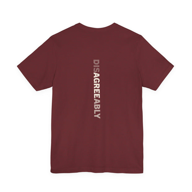 Maroon T-shirt with Disagree Agreeably graphic