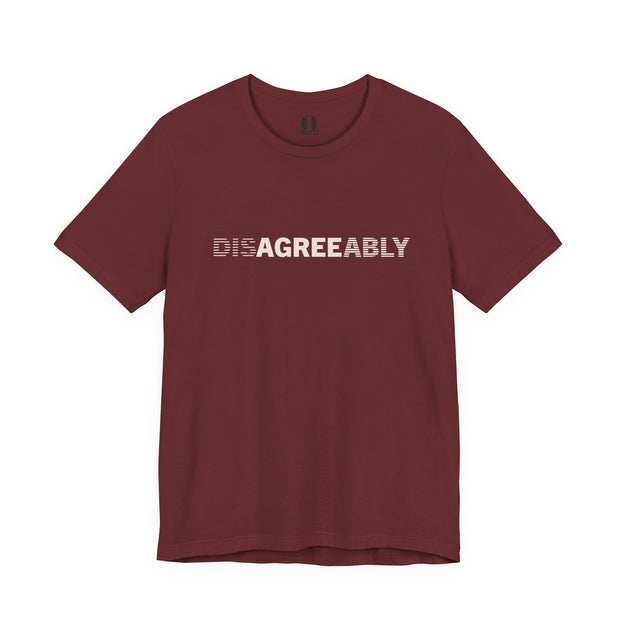 Maroon T-shirt with Disagree Agreeably graphic