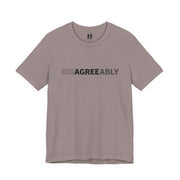 Pebble brown T-shirt with Disagree Agreeably graphic