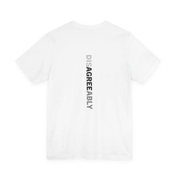 White T-shirt with Disagree Agreeably graphic