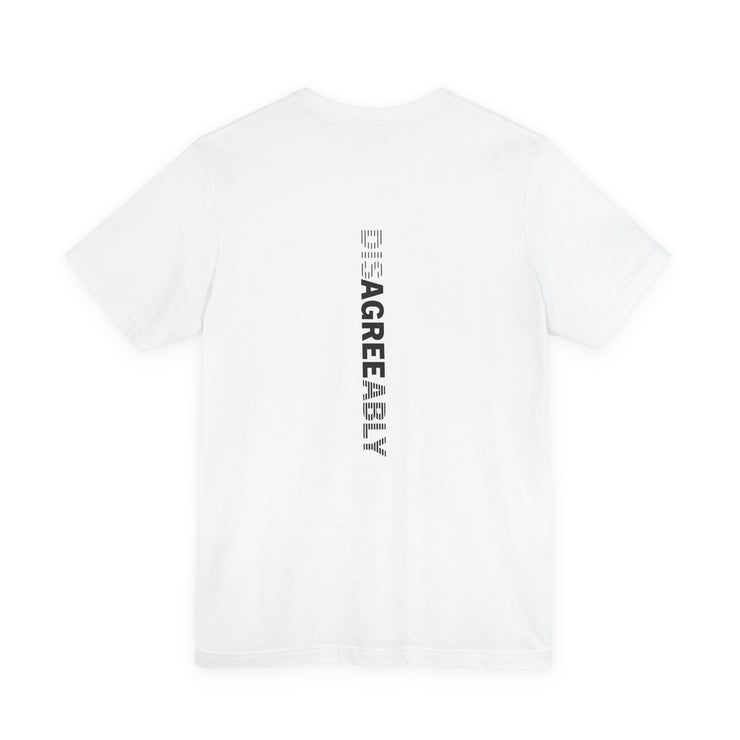 White T-shirt with Disagree Agreeably graphic