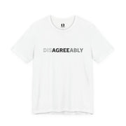 White T-shirt with Disagree Agreeably graphic