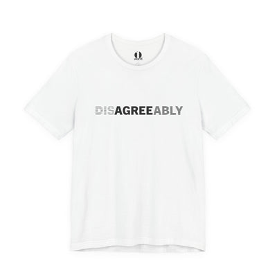 White T-shirt with Disagree Agreeably graphic