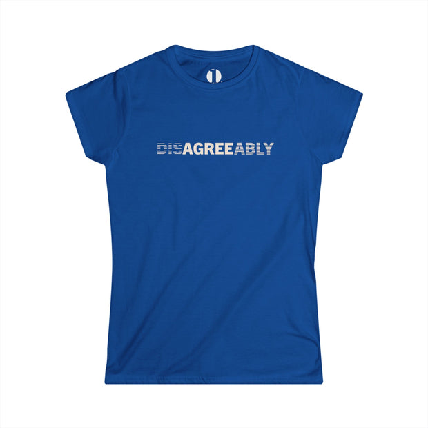 Blue T-shirt with Disagree Agreeably graphic
