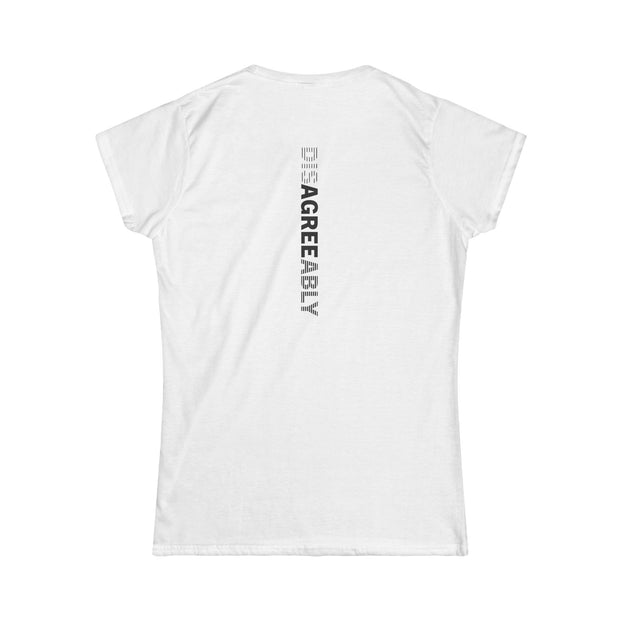 White T-shirt with Disagree Agreeably graphic