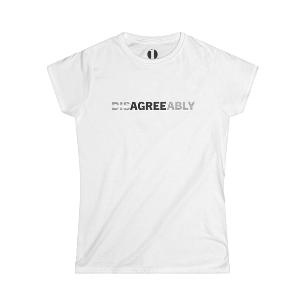 White T-shirt with Disagree Agreeably graphic