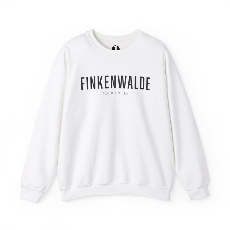 White crewneck sweatshirt for Finkenwalde Seminary established 1935 by Dietrich Bonhoeffer