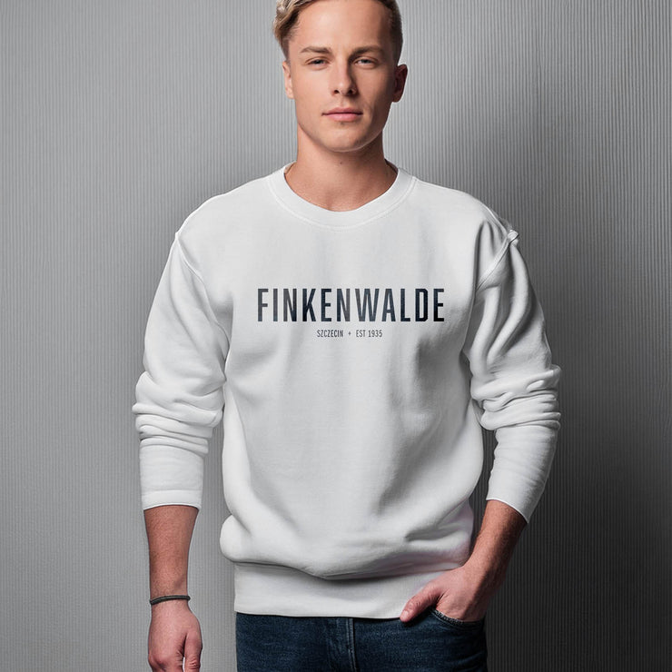 White crewneck sweatshirt for Finkenwalde Seminary established 1935 by Dietrich Bonhoeffer