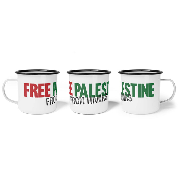 Free Palestine from Hamas – Enamel Camp Cup (12oz)