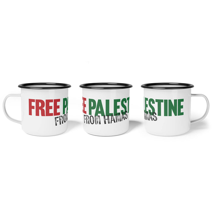 Free Palestine from Hamas – Enamel Camp Cup (12oz)