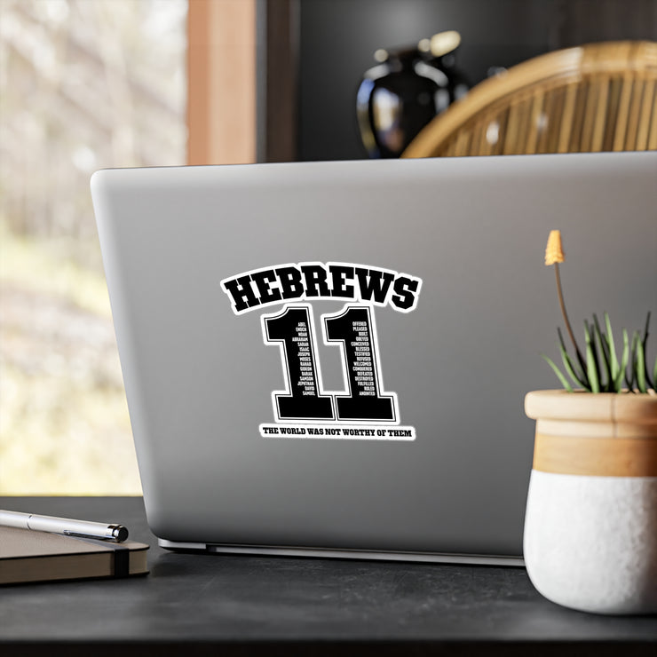 Vinyl decal with design based on Hebrews 11