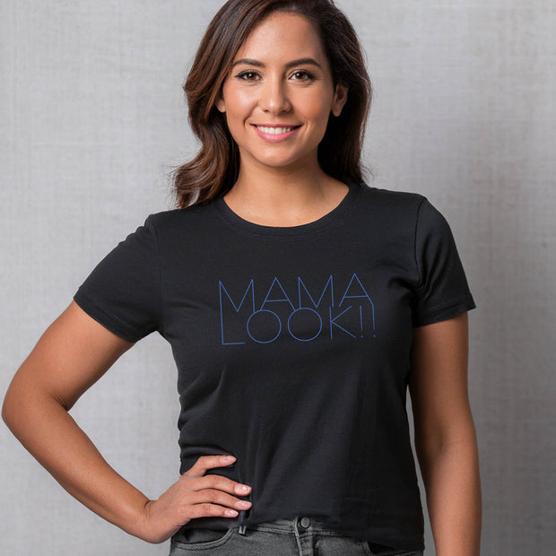 Mama Look!! (fashionista blue) – Unisex Short Sleeve Tee