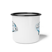 White mug with black rim and handle featuring 'MAMA LOOK!!' text in a comic book style speech bubble on a white background.