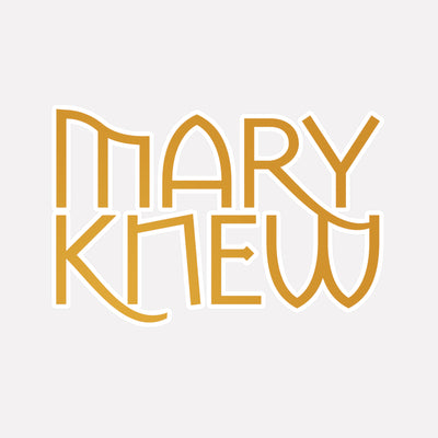 Vinyl decal with Mary Knew design
