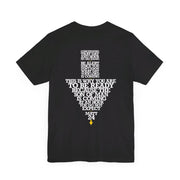 Black heather T-shirt with Maybe Today Maybe Tomorrow graphic based on Matthew 24