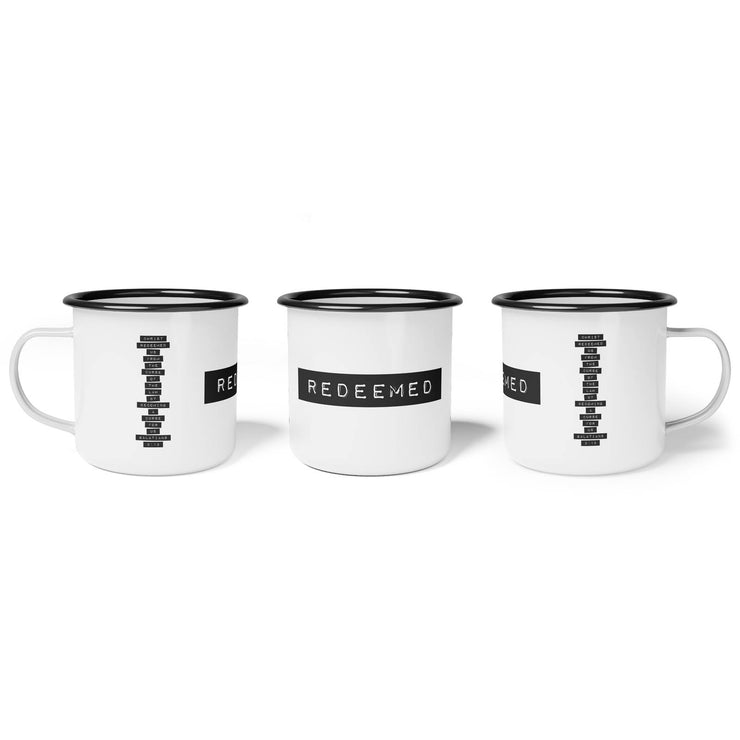 REDEEMED (Galatians 3:13) – Enamel Camp Cup (12oz)