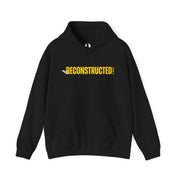 Black hoodie with yellow RECONSTRUCTED text and Psalm 73 reference
