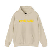 Sand hoodie with yellow RECONSTRUCTED text and Psalm 73 reference