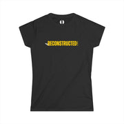Black slim fit T-shirt with yellow RECONSTRUCTED text and Psalm 73 reference