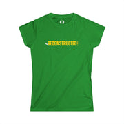 Kelly green slim fit T-shirt with yellow RECONSTRUCTED text and Psalm 73 reference