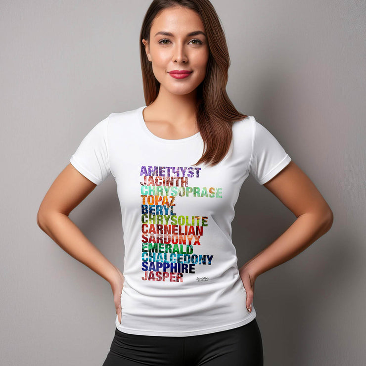 Celestial City Gemstones (Revelation 21:19–20) – Women's Semi-FItted Tee