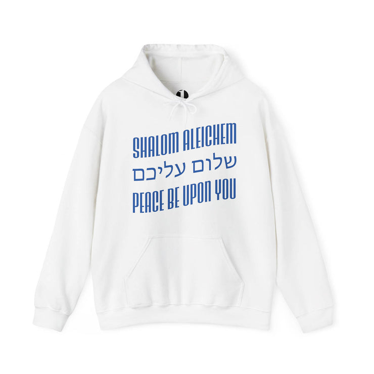 Shalom Aleichem (Peace Be Upon You) Flag Version – Unisex Heavy Blend™ Hooded Sweatshirt