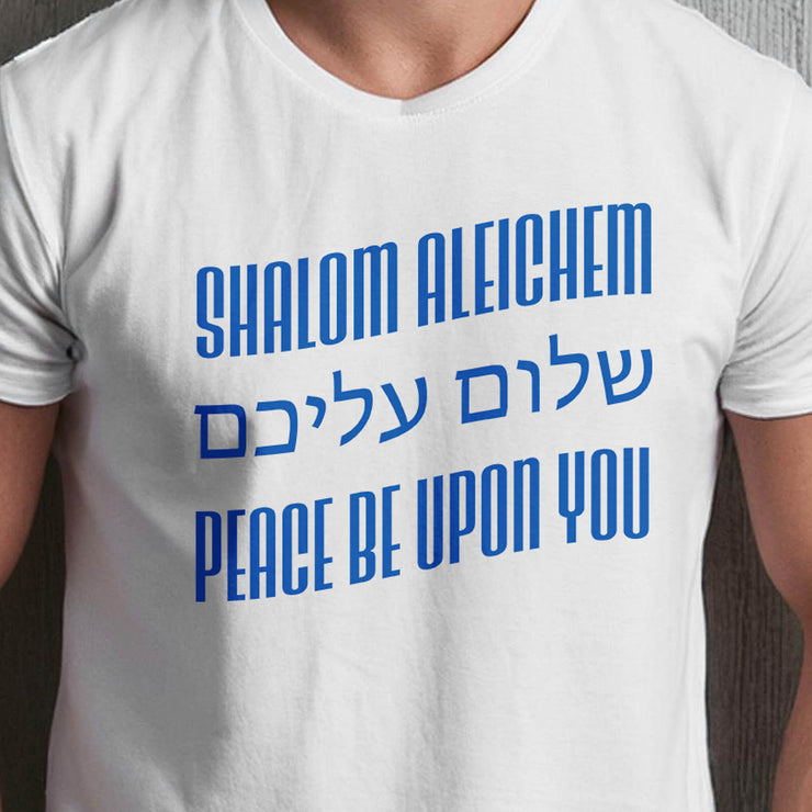 Shalom Aleichem (Peace Be Upon You) Flag Version – Unisex Short Sleeve Tee