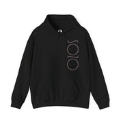 Black hoodie with Sozo in gray