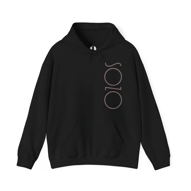Black hoodie with Sozo in gray