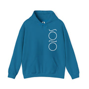 Blue hoodie with Sozo in white