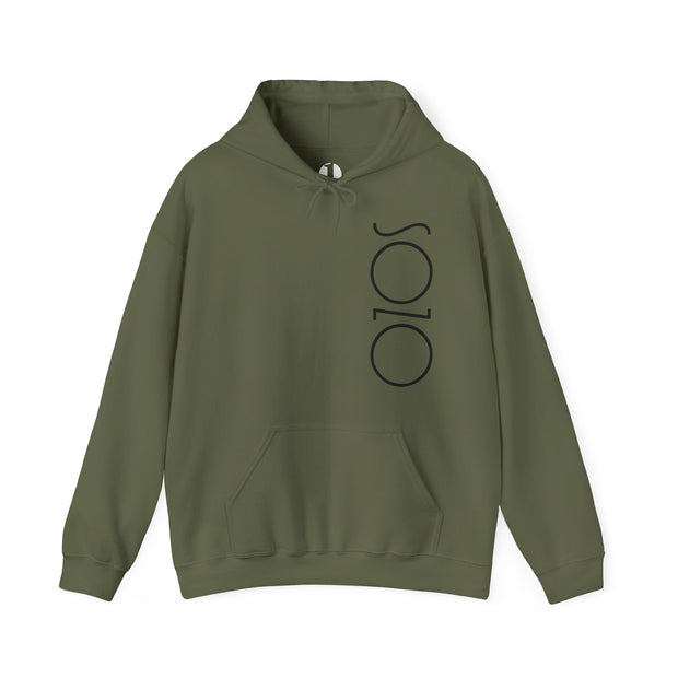Military Green hoodie with Sozo in black