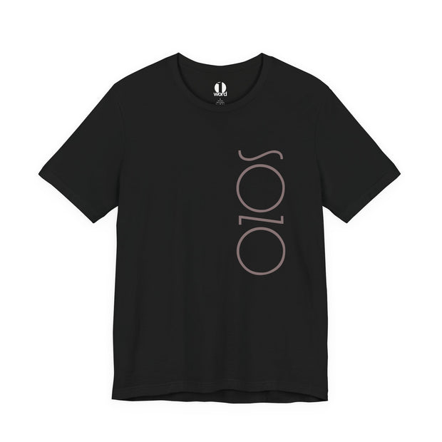 Black T-shirt with Sozo in gray