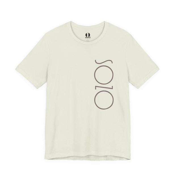 Natural T-shirt with Sozo in gray