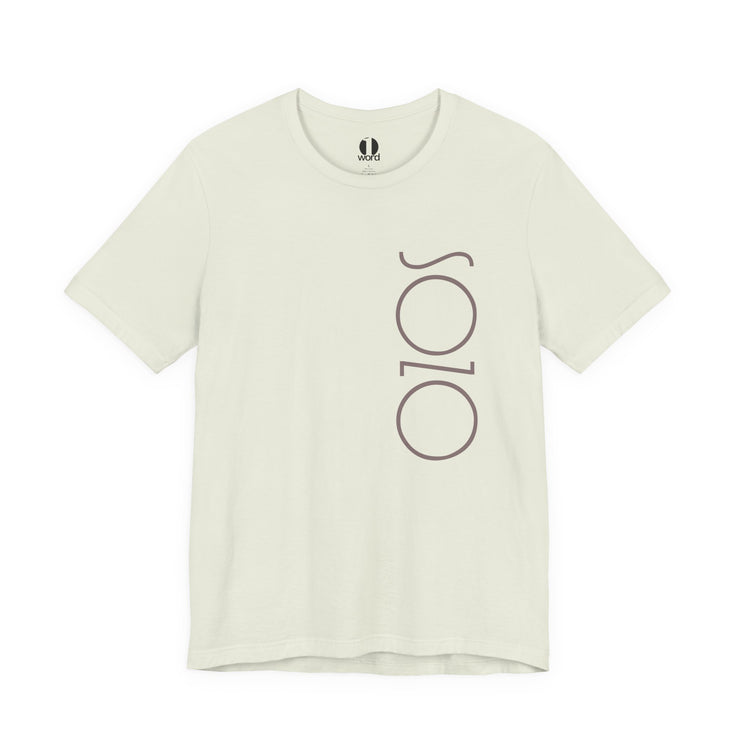Natural T-shirt with Sozo in gray