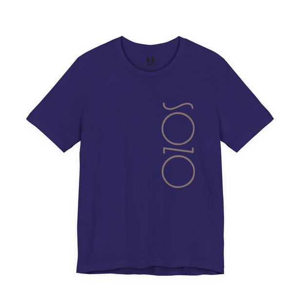 Navy T-shirt with Sozo in gray